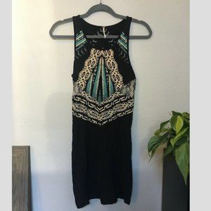 Black/Turquoise Free People Mini Dress